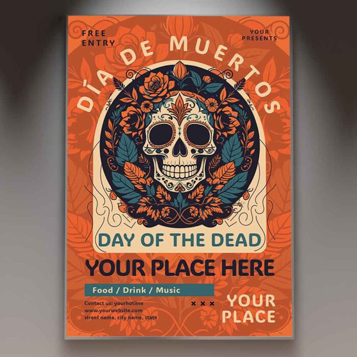 Download Day of the Dead 2023 Card Printable PSD Template 1