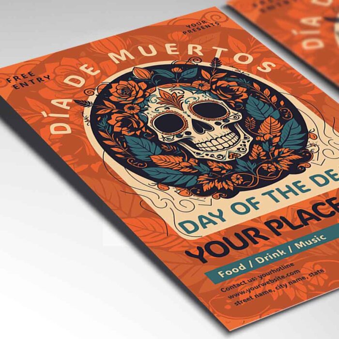 Download Day of the Dead 2023 Card Printable PSD Template 2