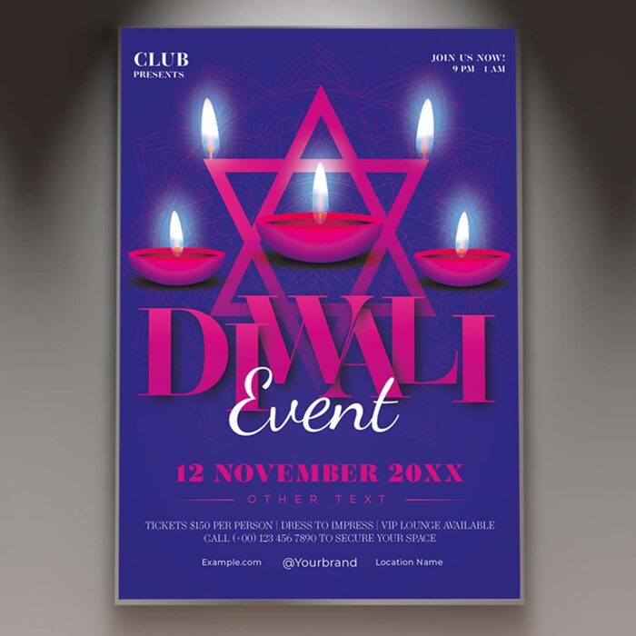 Download Diwali Event Card Printable PSD Template 1