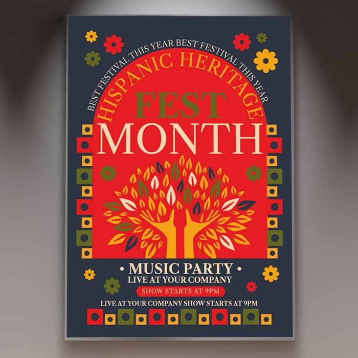 Download Hispanic Heritage Festival Card Printable PSD Template 1