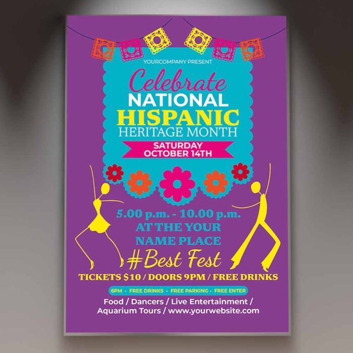 Download Hispanic Heritage Month Card Printable PSD Template 1