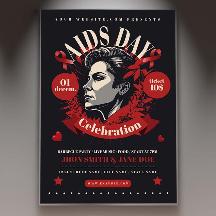 Download World AIDS Day Event Card Printable PSD Template 1