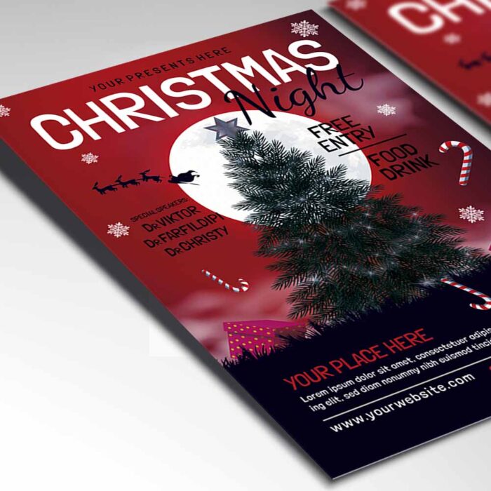 Download Christmas Night Card Printable PSD Template 2