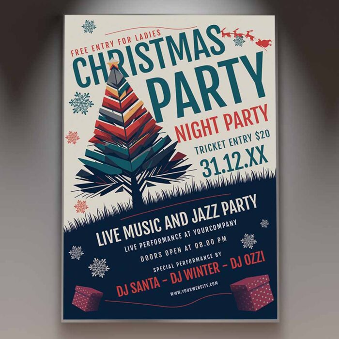 Download Christmas Party Card Printable PSD Template 1