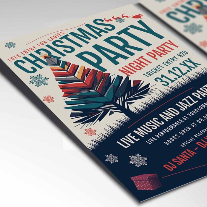 Download Christmas Party Card Printable PSD Template 2