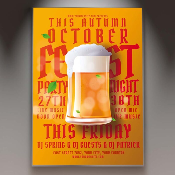 Download October Fest Day Card Printable PSD Template 1