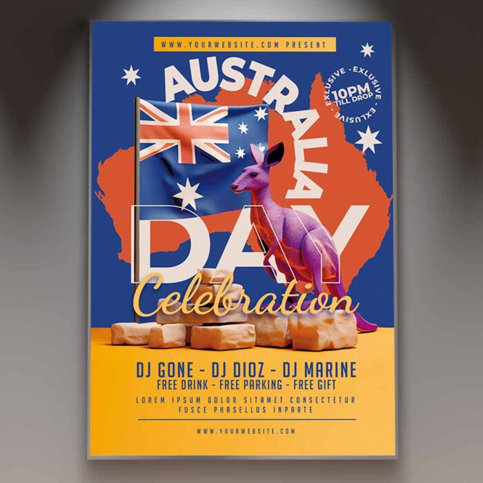Download Australia Day 2024 Card Printable PSD Template 1