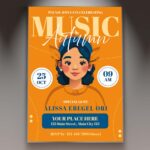 Download Autumn Music Card Printable PSD Template 1