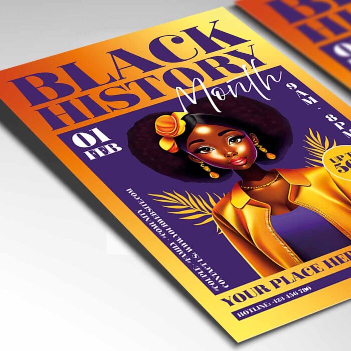 Download Black History Month in February Card Printable PSD Template 2