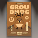 Download Groundhog Day Card Printable PSD Template 1