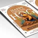 Download Happy Groundhog Day Card Printable PSD Template 2