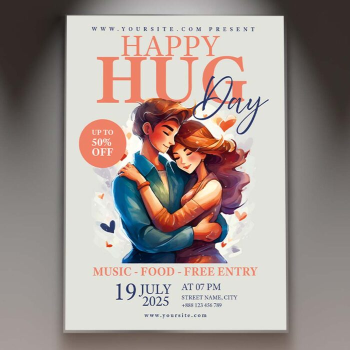 Download Happy Hug Day Card Printable PSD Template 1