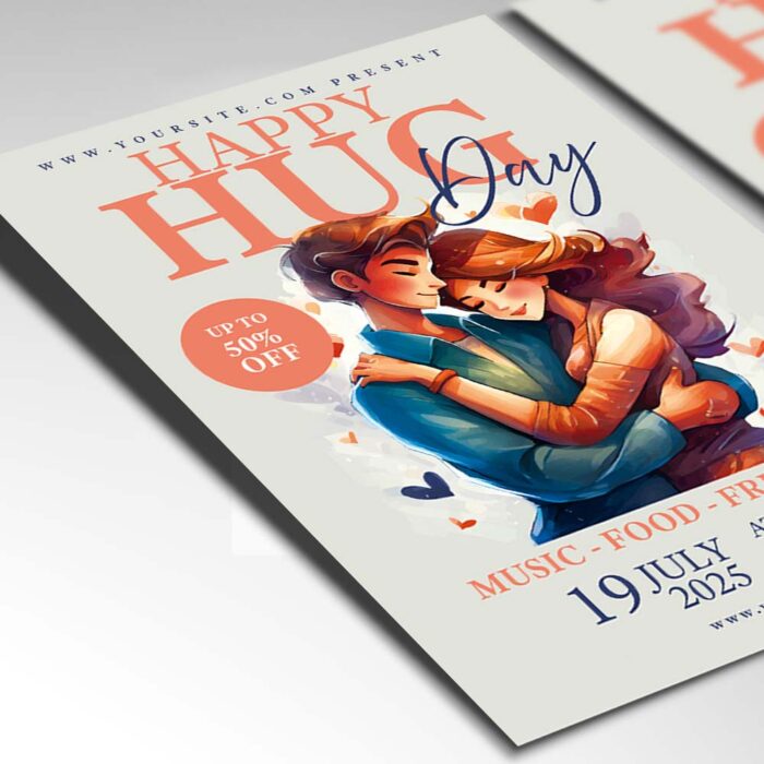 Download Happy Hug Day Card Printable PSD Template 2