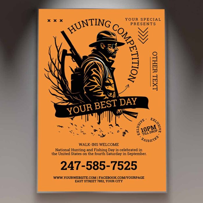 Download Hunting Competition Card Printable PSD Template 1