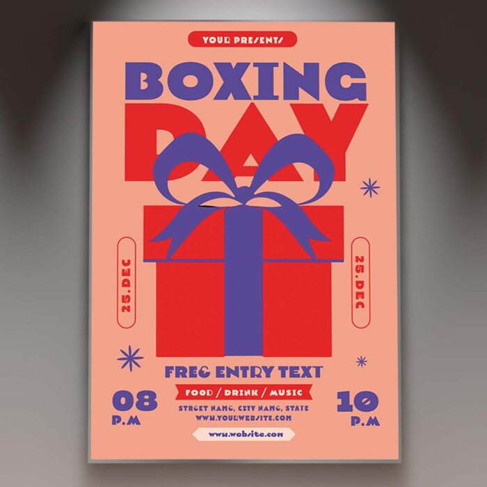 Download Boxing Day Card Printable PSD Template 1