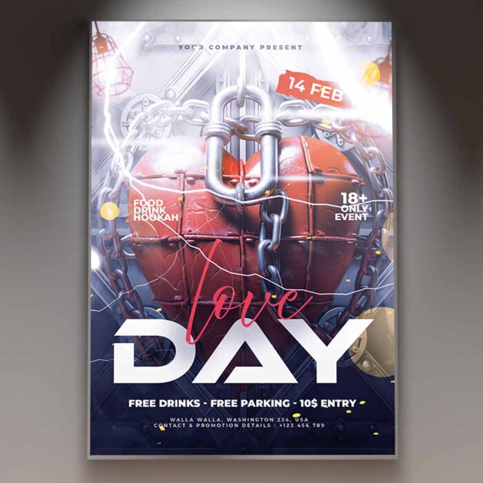 Download Love Day Card Printable PSD Template 1