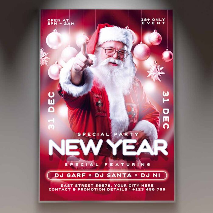 Download New Year Club Day Card Printable PSD Template 1