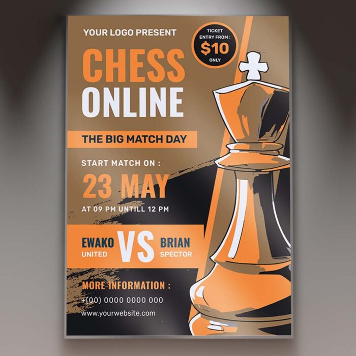 Download Chess Online Card Printable PSD Template 1