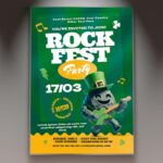 Download Rock Fest Party Card Printable PSD Template 1