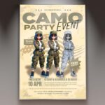 Download Camo Party Event Card Printable PSD Template 1
