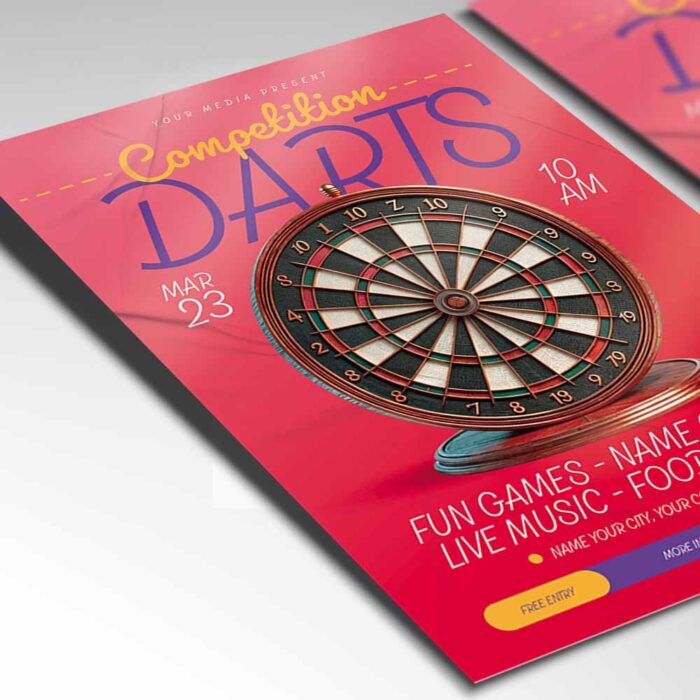 Download Darts Competition Card Printable PSD Template 2