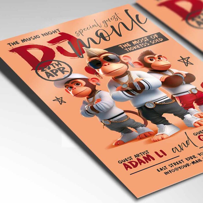 Download Guest DJ Party Card Printable PSD Template 2