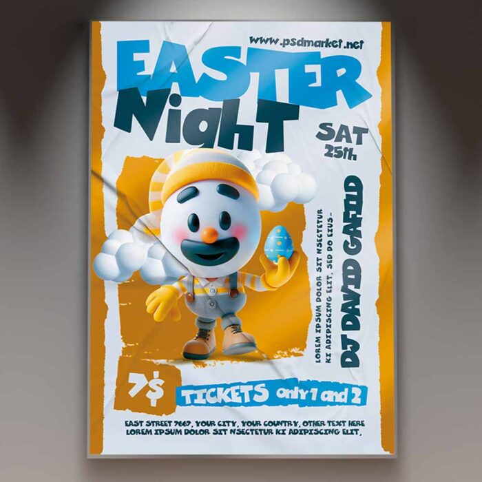 Download Happy 2024 Easter Day Card Printable PSD Template 1