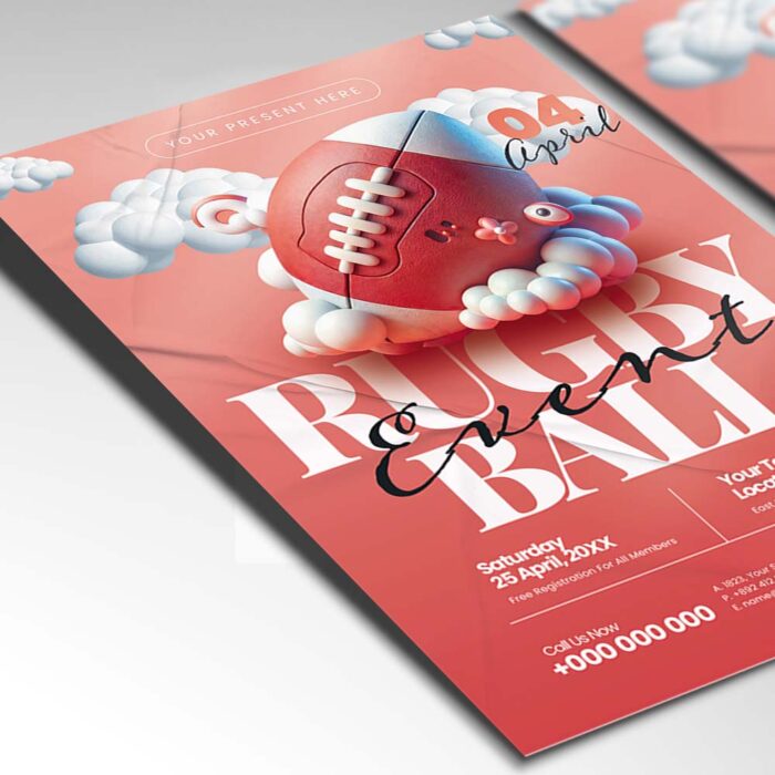 Download Rugby Event Card Printable PSD Template 2