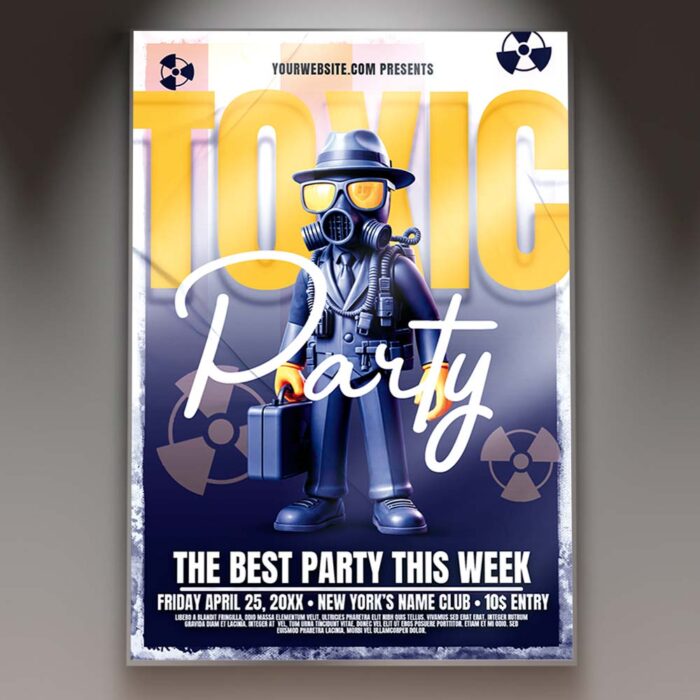 Download Toxic Event Party Card Printable PSD Template 1