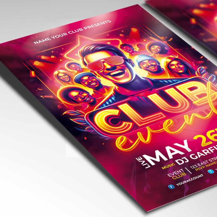 Download Club Event Party Card Printable PSD Template 2