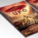 Download UFO Day Card Printable PSD Template 2