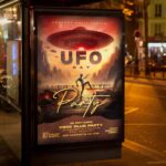 Download UFO Day Card Printable PSD Template 3