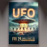 Download UFO Day Event Card Printable PSD Template 1