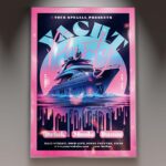Download Yacht Party Card Printable PSD Template 1