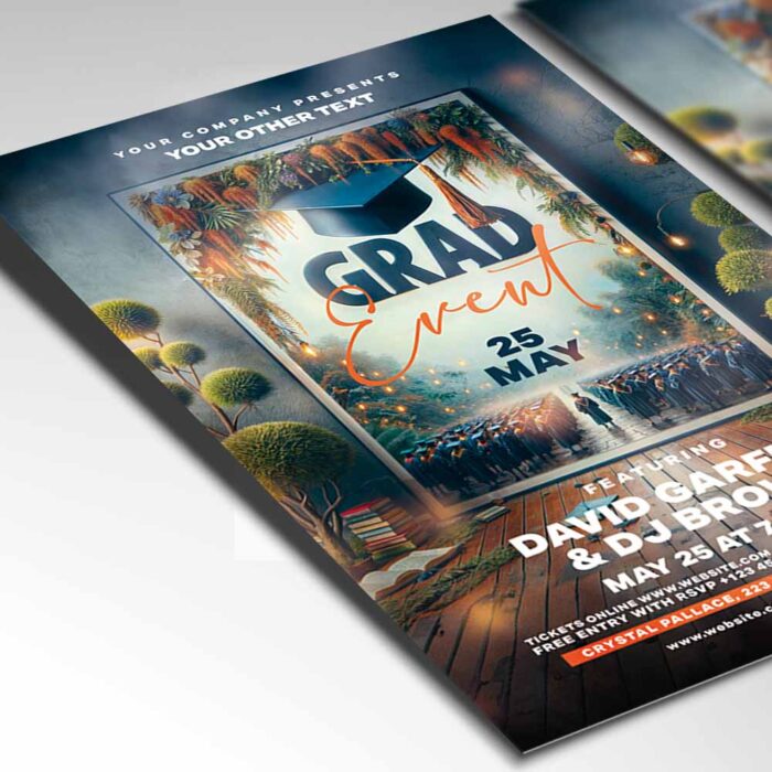 Download Grad Event Card Printable PSD Template 2