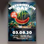 Download Happy Watermelon Day Card Printable PSD Template 1
