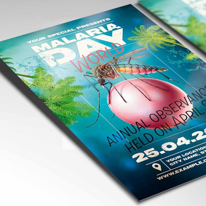 World Malaria Day 2024 Card Printable PSD Template