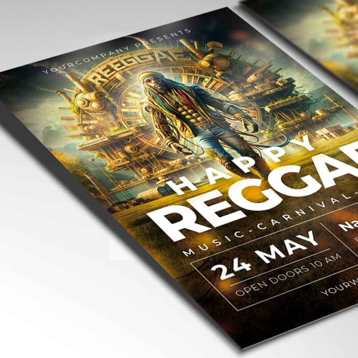 Download Reggae Event Card Printable PSD Template 2