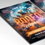 Download American Rodeo Celebration Card Printable PSD Template 2