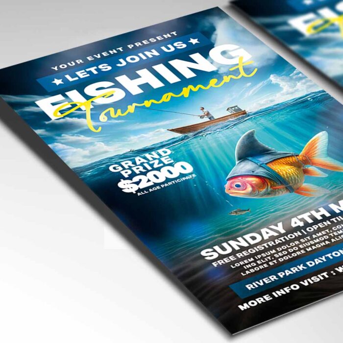 Download Fishing Tournament Card Printable PSD Template 2