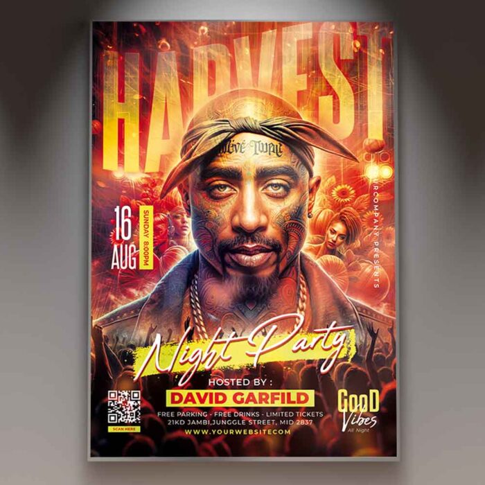Download Club Harvest Festival Card Printable PSD Template 1