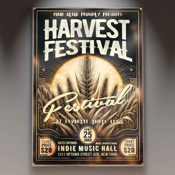 Download Harvest Fest 2025 Card Printable PSD Template 1