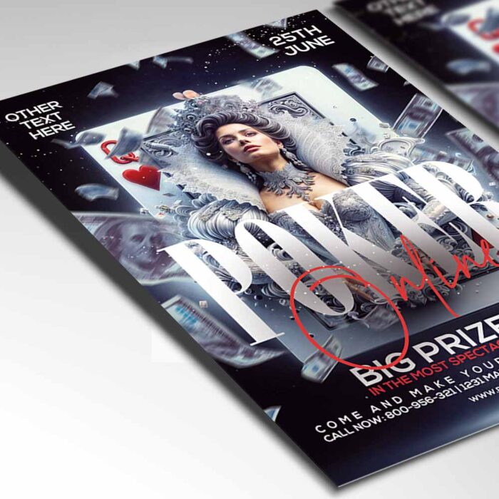 Download Poker Night Card Printable PSD Template 2