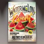 Download Watermelon 2025 Card Printable PSD Template 1