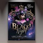 Download Black Night Card Printable PSD Template 1