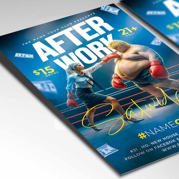Editable After Work Party Flyer Template for promoting corporate social events