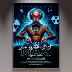 DJ Party Maxi Flyer Template with dynamic and vibrant design.