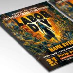 Editable Labor Day Flyer Template for parades, parties, and community events.