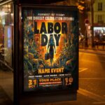 High-resolution Labor Day Flyer Template for both digital and print use.