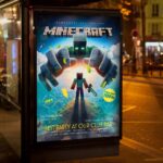 High-resolution Minecraft event flyer with vibrant blocky layout for promotions